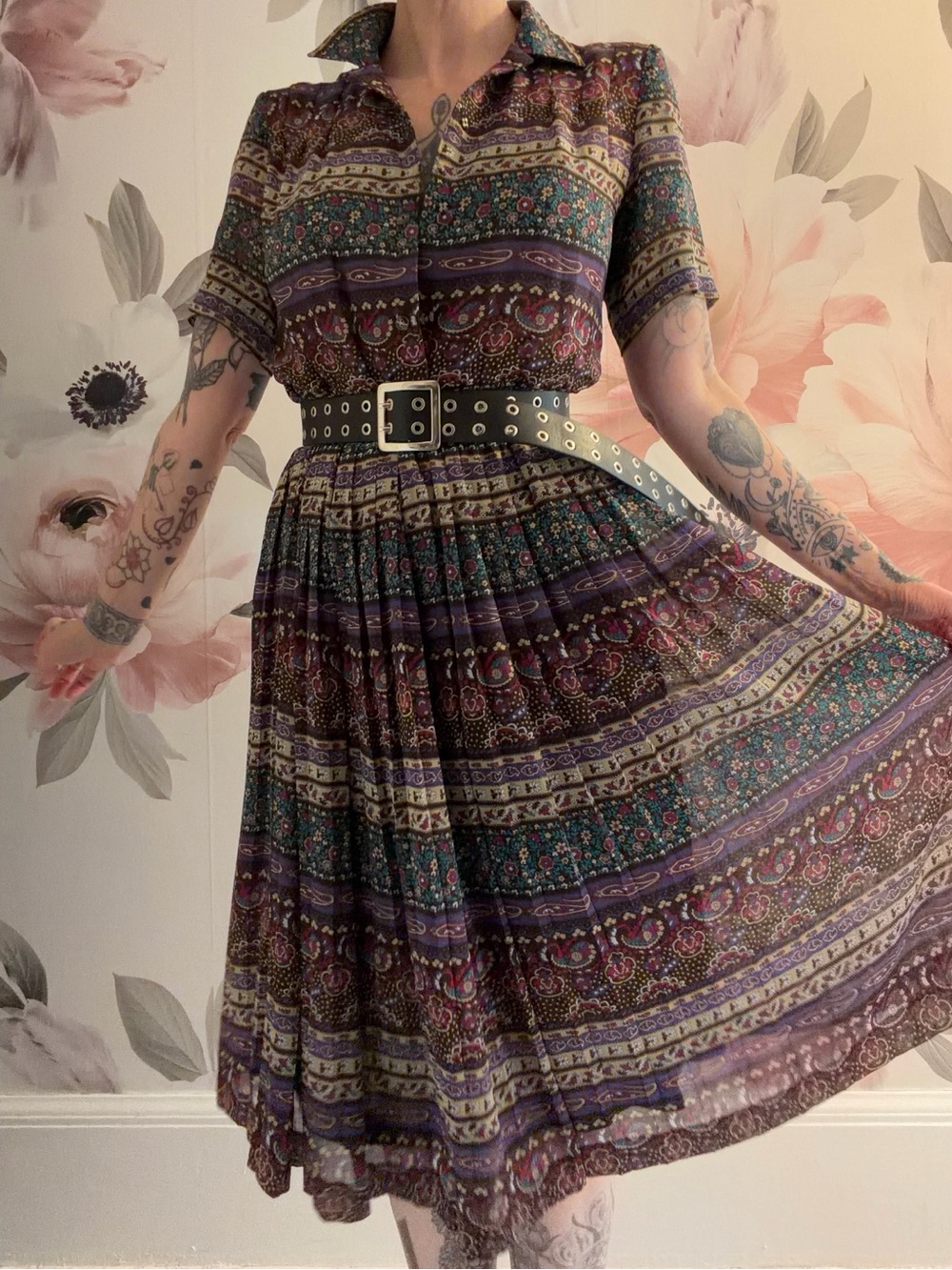 VTG Bohemian Floral Midi Dress